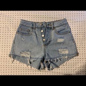 brandy melville distressed jean shorts